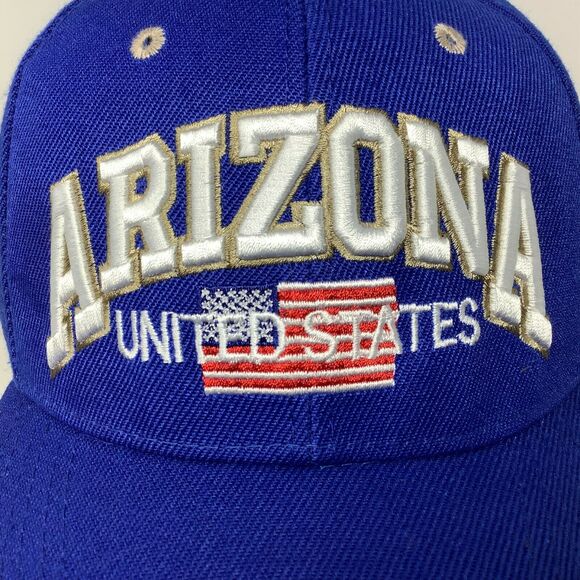 Arizona United States Spellout Strapback Adjustable Trucker Hat Blue Acrylic - Picture 3 of 8
